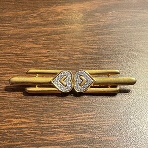 Vintage Monet Double Heart Brooch